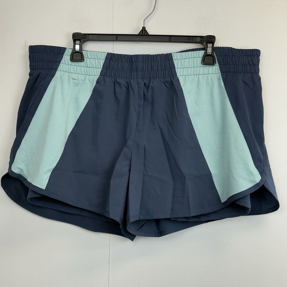 Avia Women's Size XXL (20) Active Running Shorts with Built-in Biker Shorts Blue
